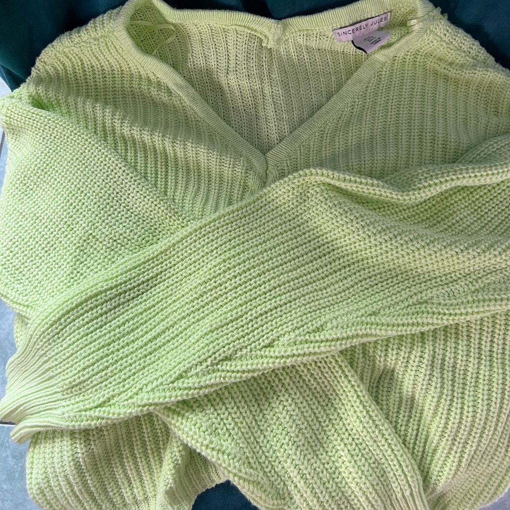 Sincerely Jules Lime Green Sweater - BUNDLE AND MAKE AN OFFER